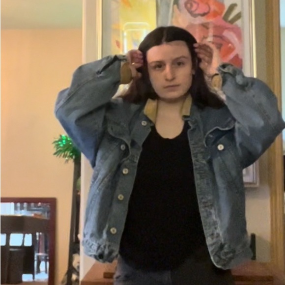 Vintage Checkered Breaker Blue Jeans Jacket - Picture 2 of 8